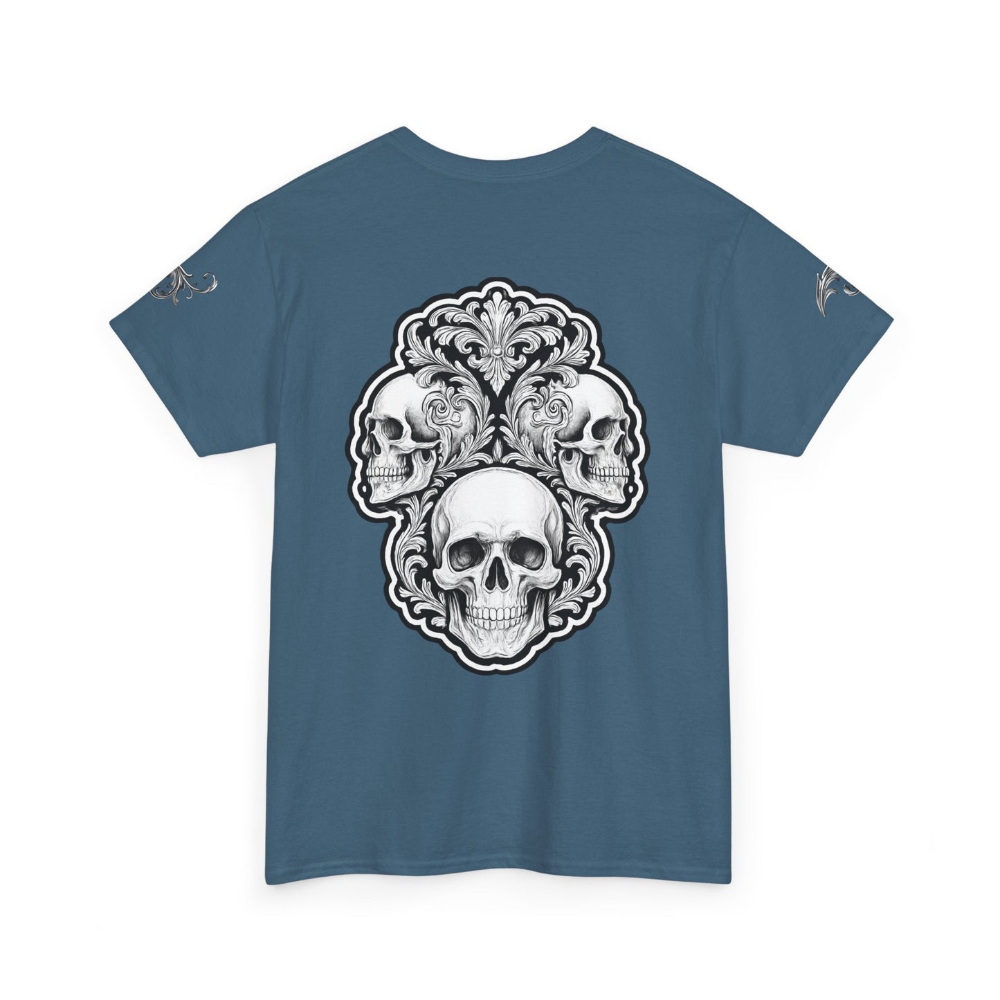 Skulls Filigree - Indigo Blue T-Shirt