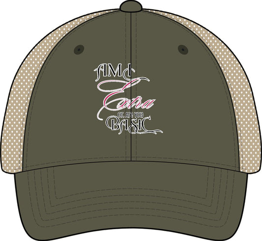Am I Extra or Are You Basic - Women's Washed Mesh-Back Cap